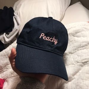 Brandy Melville “peachy” navy base ball cap